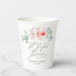 Gobelets En Papier Le Parfait Mélange Élégant Mariage Fleurs Roses