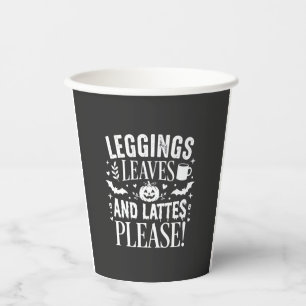 Gobelets En Papier Leggings Halloween Feuilles et Lattés Café d'autom