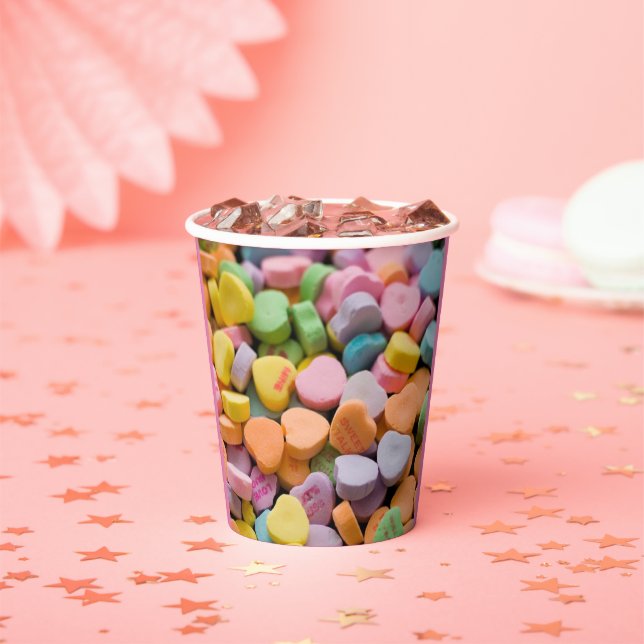 GOBELETS EN PAPIER LES COEURS DE LA BOUGIE DE VALENTINE (Insitu)