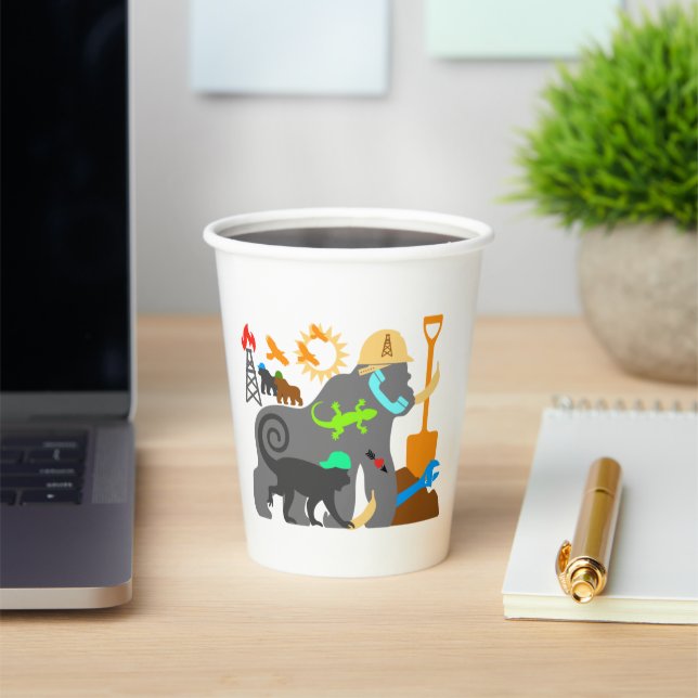 Gobelets En Papier Les gorilles au travail (Insitu)