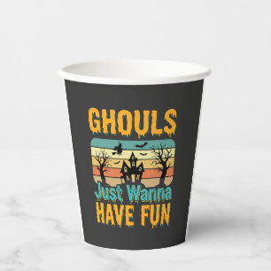 Gobelets En Papier Les goules veulent juste s'amuser Design Halloween