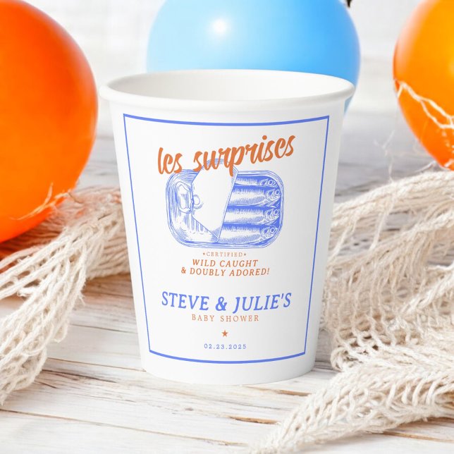 Gobelets En Papier Les Sardines Poisson Twins Triplets Multiples (Créateur téléchargé)