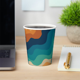 Gobelets En Papier Les vagues Abstraites les années 70 style
