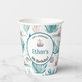 Gobelets En Papier Let’s Celebrate Nautical Birthday Name & Age