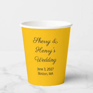 Gobelets En Papier Lettres Douces Dorées :  Mariage