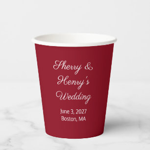 Gobelets En Papier Lettres Douces Marron et Blanc : Mariage