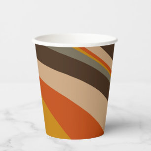 Gobelets En Papier Lignes Abstraites de vague d'automne modernes dans