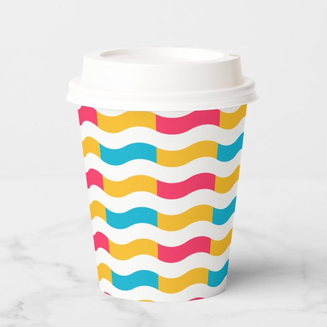 Gobelets En Papier Lignes colorées (Recto)