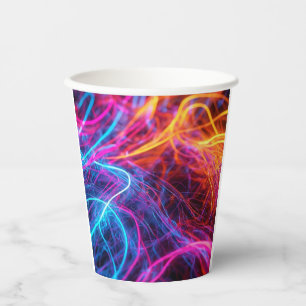 Gobelets En Papier Lignes de néon