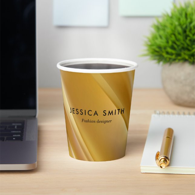 Gobelets En Papier Lignes diagonales de gradient or (Insitu)