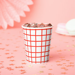 Gobelets En Papier Lignes Grille tracée main-tiré Rustique Whimsical