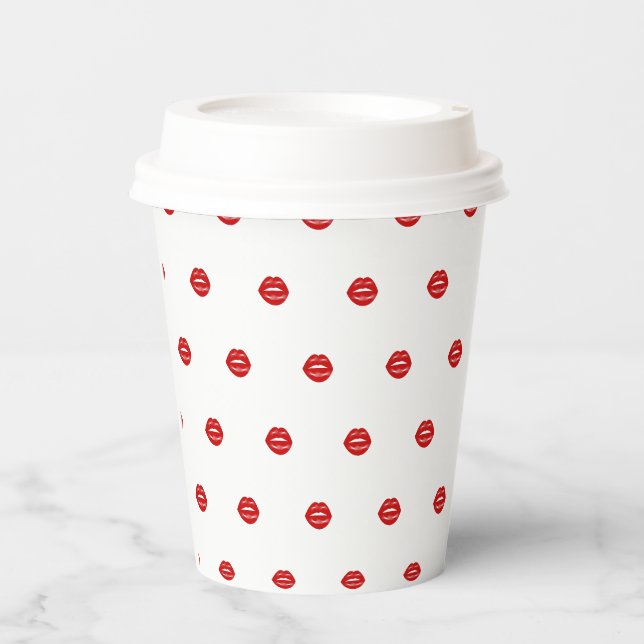 Gobelets En Papier Lips Enterrement de Vie de Jeune Fille (Recto)