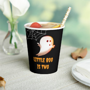 Gobelets En Papier Little Boo a Deux Ans Anniversaire Halloween Migno