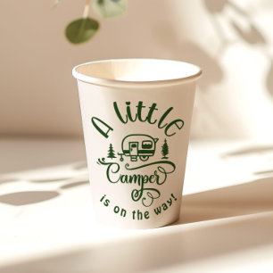 Gobelets En Papier Little Camper est sur le chemin minimaliste vert