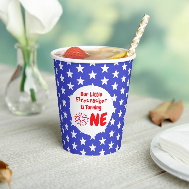 Gobelets En Papier Little Firecracker 1er anniversaire (Insitu)
