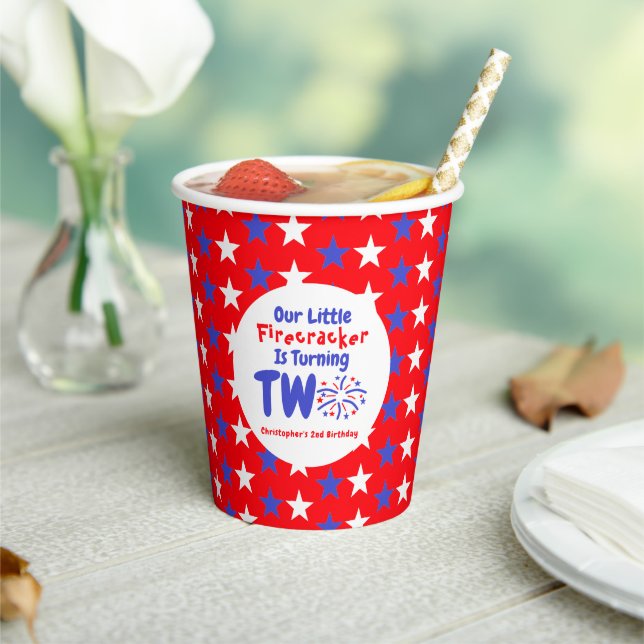 Gobelets En Papier Little Firecracker 2e anniversaire (Insitu)