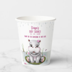 Gobelets En Papier Little Hippo River Adventure Girl Baby shower