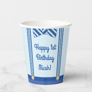 Gobelets En Papier Little Man Boy's Kids 1st Birthday Party