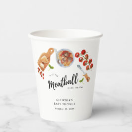 Gobelets En Papier Little Meatball Italien Baby shower alimentaire