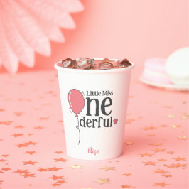Gobelets En Papier Little Miss Onedering Premier Anniversaire Rose Pe