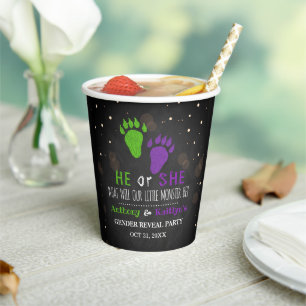 Gobelets En Papier Little Monster Halloween Genre Revela Party