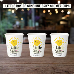 Gobelets En Papier Little Ray of Sunshine Parties scintillant Baby sh