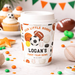 Gobelets En Papier Little Rookie Sports 1er anniversaire All-Star