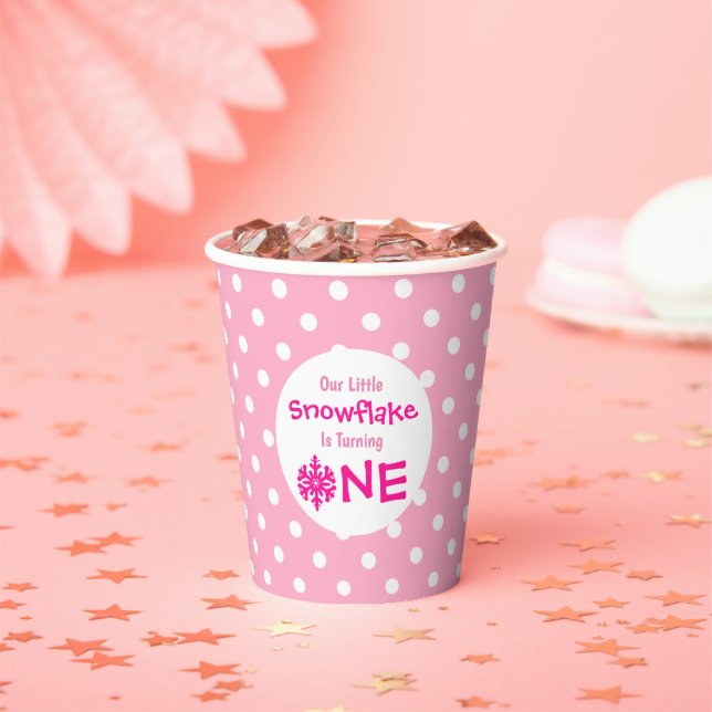 Gobelets En Papier Little Snowflake 1er anniversaire (Insitu)