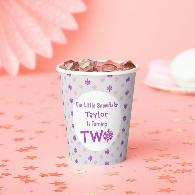 Gobelets En Papier Little Snowflake 2e anniversaire (Insitu)