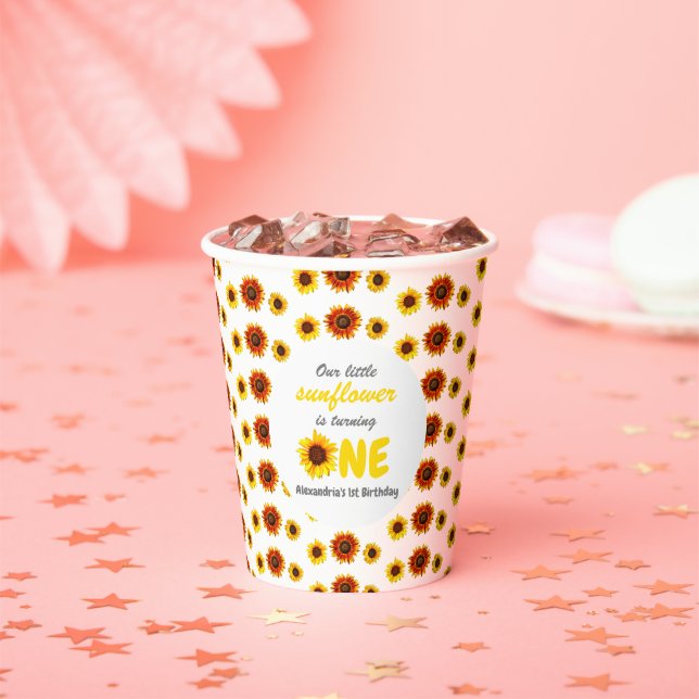 Gobelets En Papier Little Sunflower 1er anniversaire (Insitu)