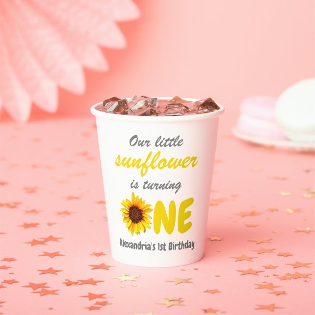 Gobelets En Papier Little Sunflower 1er anniversaire (Insitu)