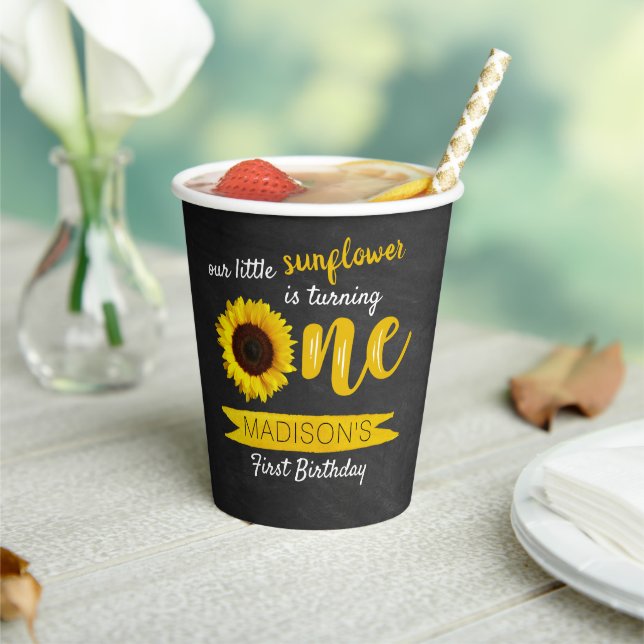 Gobelets En Papier Little Sunflower 1er anniversaire (Insitu)