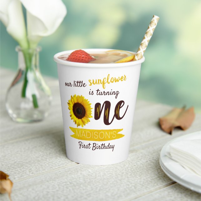 Gobelets En Papier Little Sunflower 1er anniversaire (Insitu)