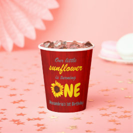 Gobelets En Papier Little Sunflower 1er anniversaire