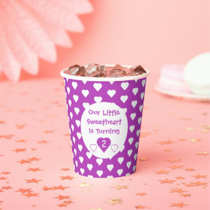 Gobelets En Papier Little Sweetheart 2e anniversaire