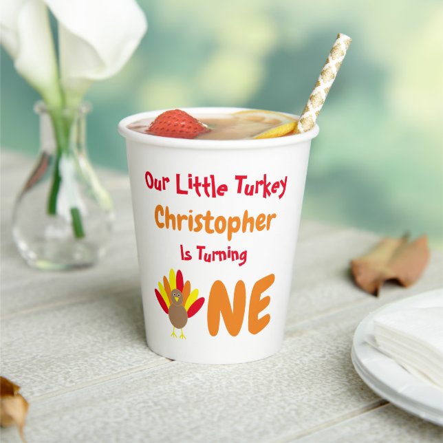 Gobelets En Papier Little Turkey 1er anniversaire (Insitu)