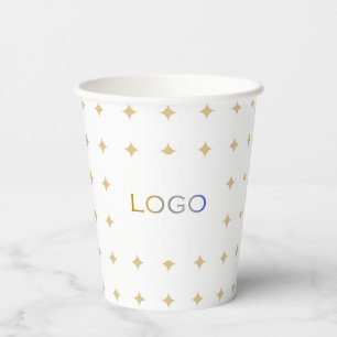 Gobelets En Papier Logo d'affaires élégant et étoiles d'or