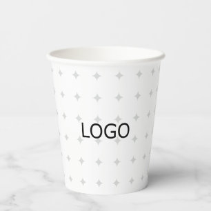 Gobelets En Papier Logo d'affaires élégant et Motif d'étoiles d'argen