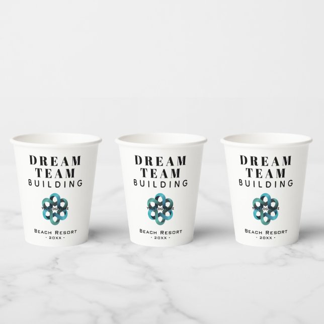 Gobelets En Papier Logo de l'entreprise Dream Team Building (Multi)
