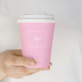 Gobelets En Papier Logo de l'entreprise Pink Minimal Entreprise