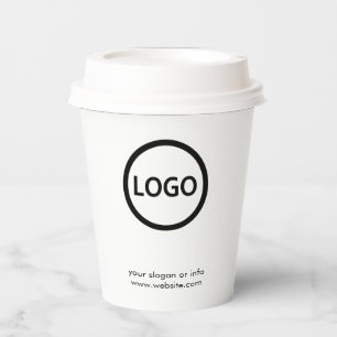 Gobelets En Papier Logo d'entreprise Café professionnel moderne éléga