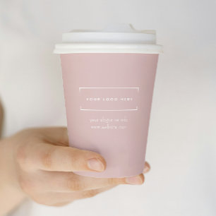 Gobelets En Papier Logo d'entreprise minimaliste neutre et élégant