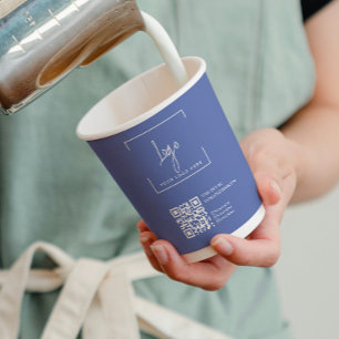 Gobelets En Papier Logo d'entreprise moderne avec QRcode