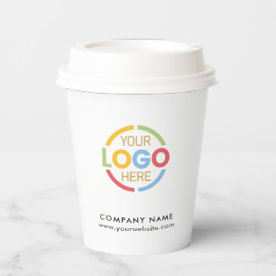 Gobelets En Papier Logo d'entreprise moderne Black White Entreprise