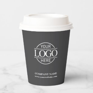 Gobelets En Papier Logo d'entreprise moderne Grey Entreprise