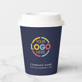 Gobelets En Papier Logo d'entreprise moderne Marine Blue Corporate Co