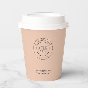 Gobelets En Papier Logo d'entreprise Moderne Professionnel Barista