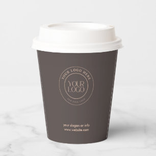 Gobelets En Papier Logo d'entreprise Moderne Professionnel Barista
