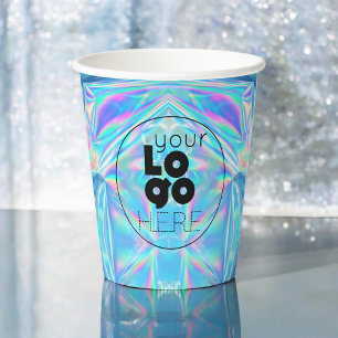 Gobelets En Papier Logo d'entreprise personnalisé Coupes Holo Holo