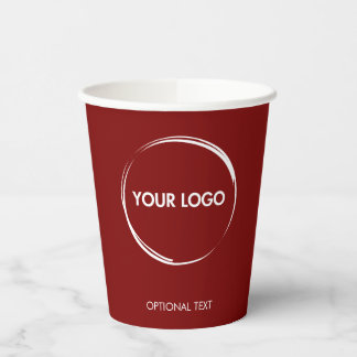 Gobelets En Papier Logo d'entreprise personnalisé Modèle Bourgogne